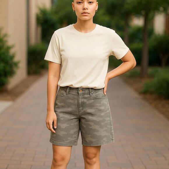 Lee Women's Flex Motion Camo Denim Shorts - Regular Fit - Picture 1 of 7